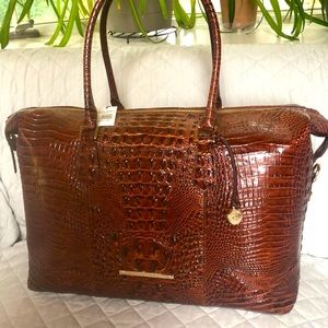 Duxbury Weekender Genuine Leather (Pecan).  Brand new. Includes shoulder strap.